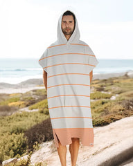 Colorblock Stripe Hooded Poncho - Mint
